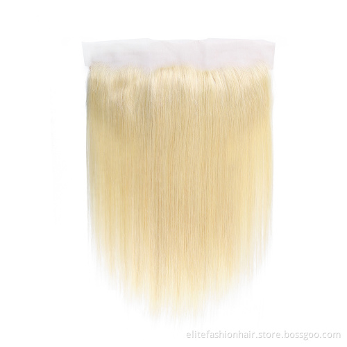 Wholesale Human Hair Bundles With Lace Closure Cuticle Aligned 4*4 Human Hair Closure 613 13*4 Lace Frontal Closure